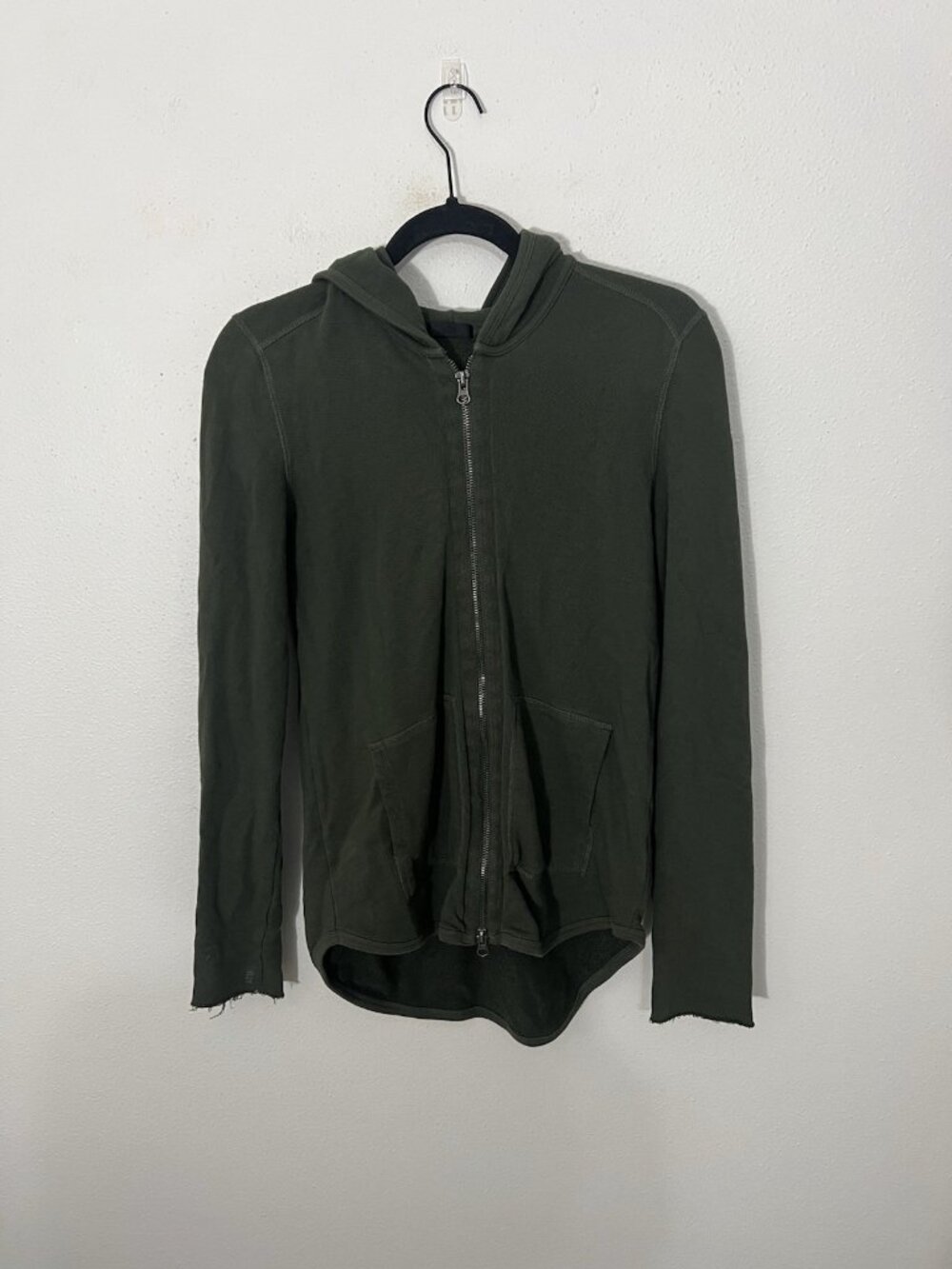 Anthony Thomas Melillo ATM Green Cotton Full Zip Hoodie Size Small